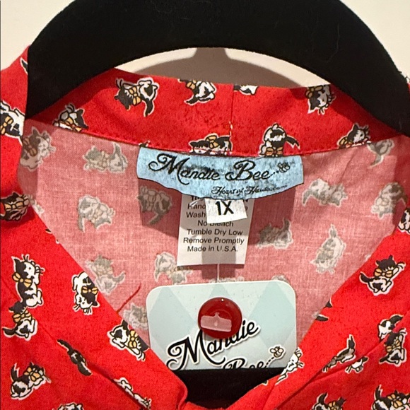 Heart of Haute Kitten Tie top Red Sleeveless Blouse 1X - Picture 2 of 7